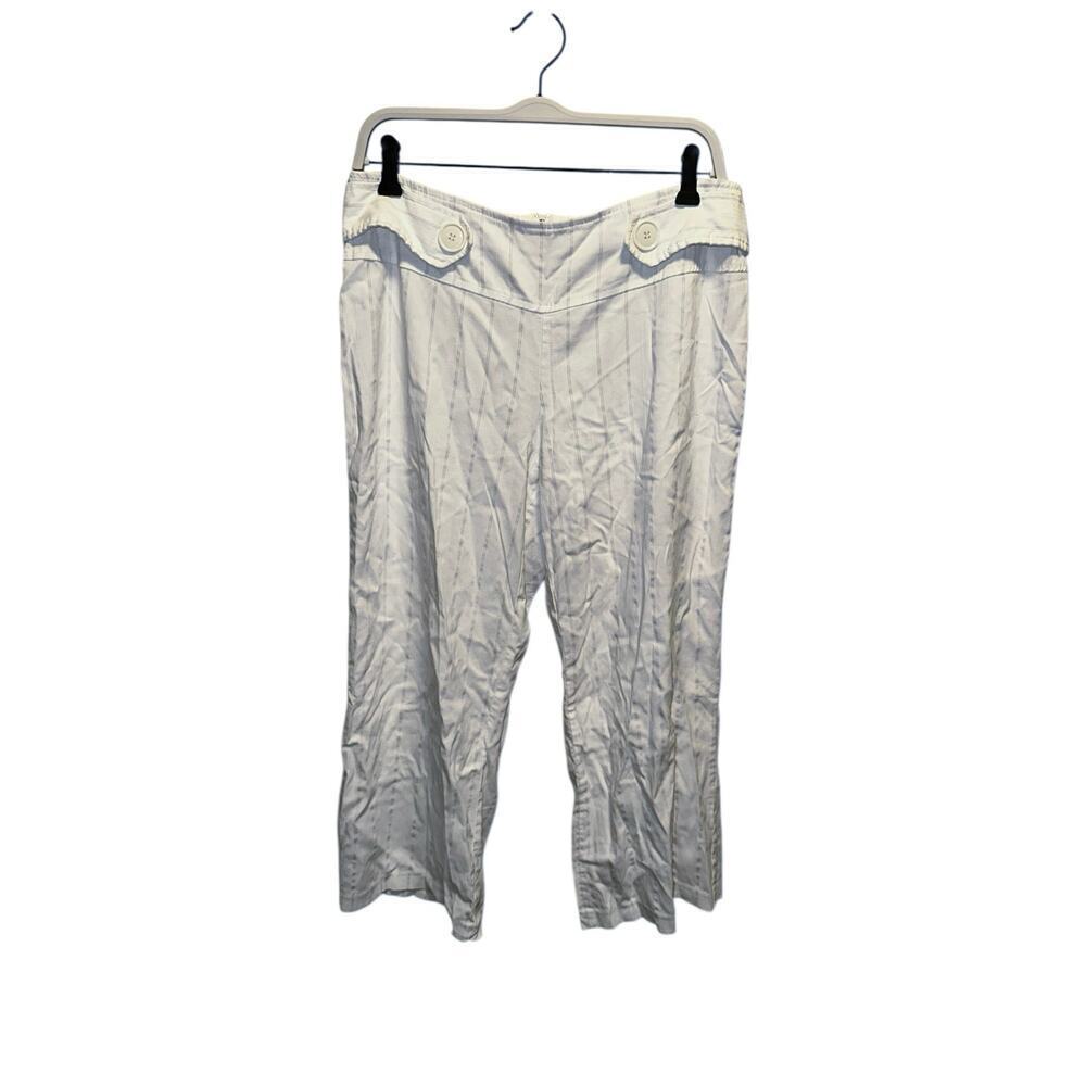 Y2k cropped white pin stripe dress pants